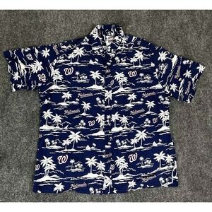 Washington Nationals Shirt Mens XL Reyn Spooner Hawaiian Button Up AOP Rayon
